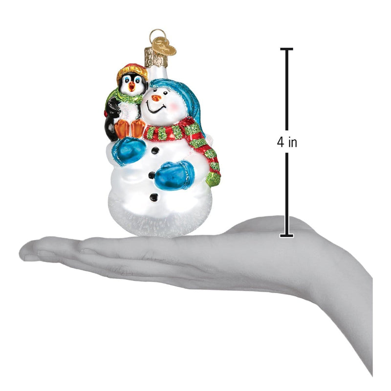 Old World Christmas Snowman With Penguin Pal
