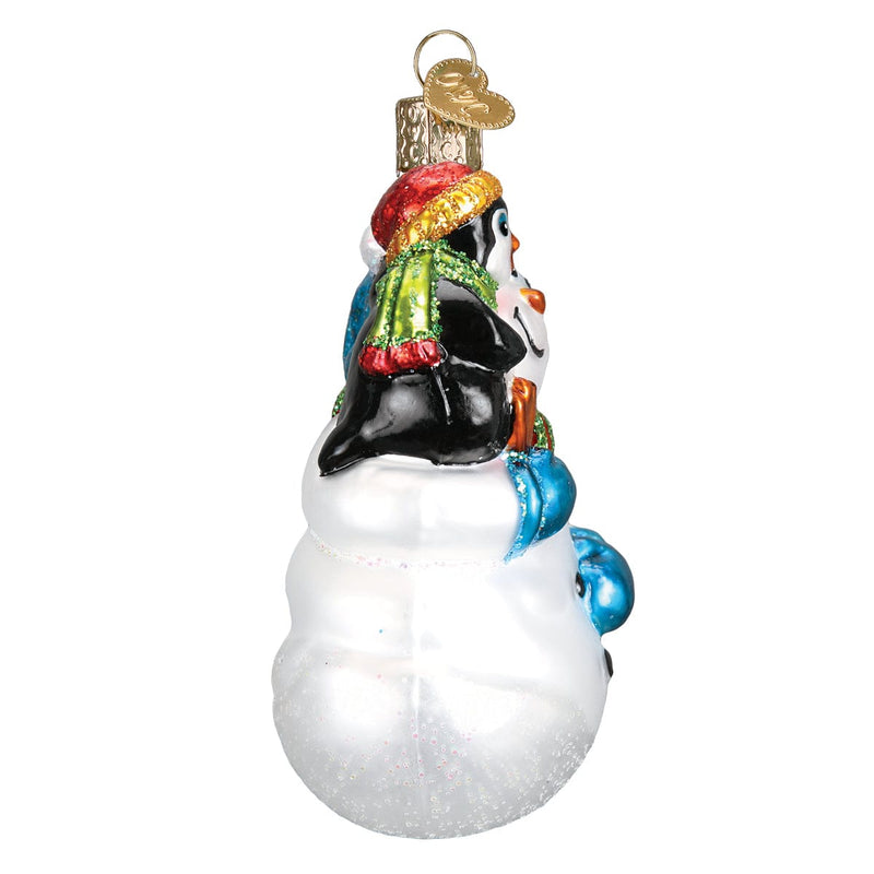Old World Christmas Snowman With Penguin Pal