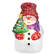 Old World Christmas Snowman With Tree Candle Light