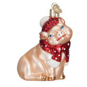 Old World Christmas Snowy Pig Ornament