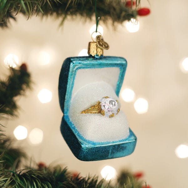 Old World Christmas Something Blue Ring Box Ornament