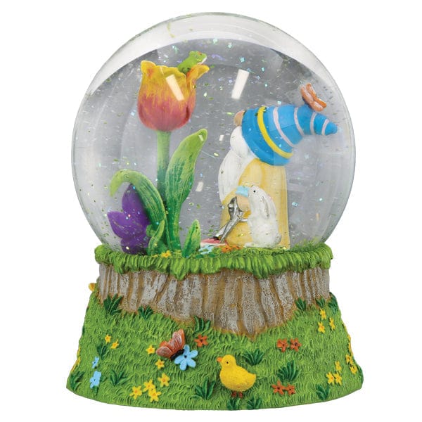 Old World Christmas Spring Garden Gnome Snow Globe