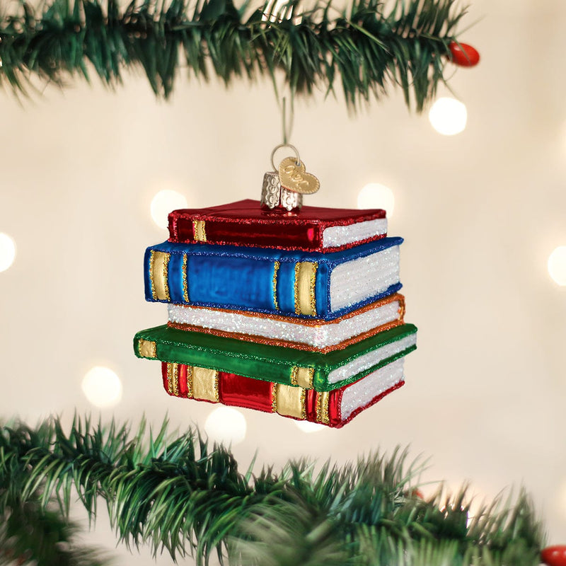 Old World Christmas Stack Of Books Ornament