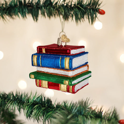 Old World Christmas Stack Of Books Ornament