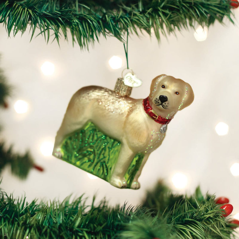 Old World Christmas Standing Yellow Lab Ornament