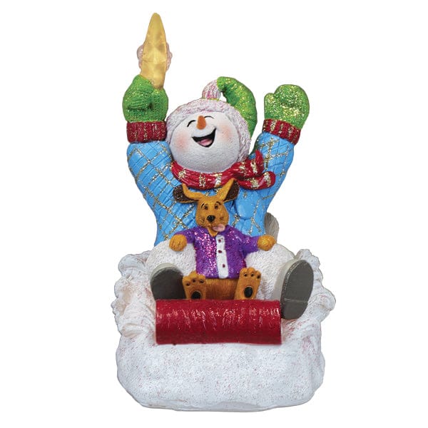 Old World Christmas Star Powered Snow Boy Lighted Figurine