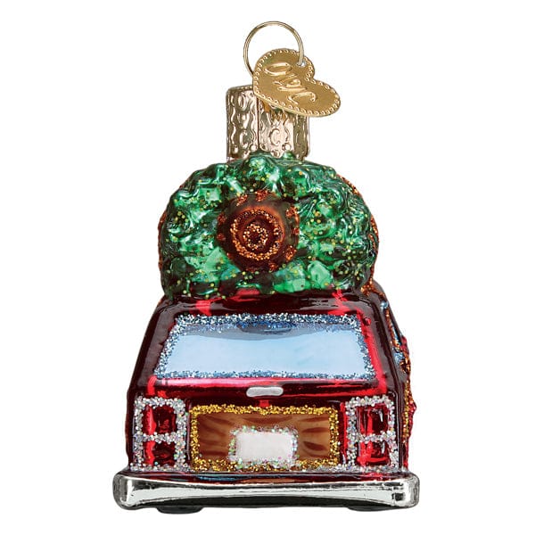 Old World Christmas Station Wagon With Tree Ornament