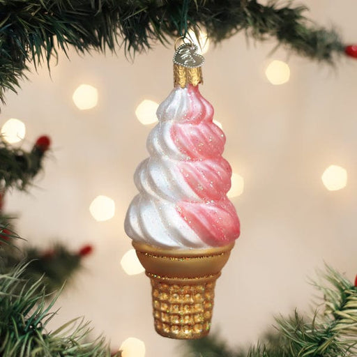 Old World Christmas Strawberry Swirl Soft Serve Ornament