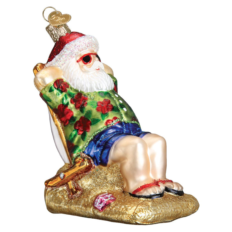 Old World Christmas Sunning Santa Ornament