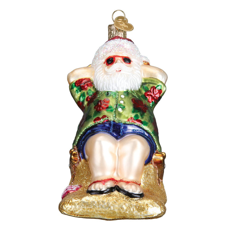 Old World Christmas Sunning Santa Ornament