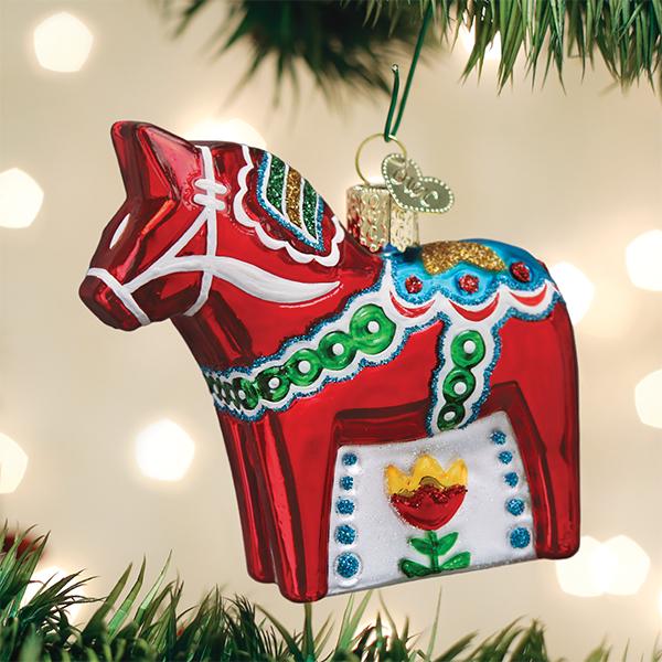 Old World Christmas Swedish Dala Horse Ornament
