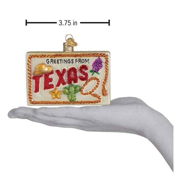 Old World Christmas Texas Postcard Ornament