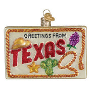 Old World Christmas Texas Postcard Ornament