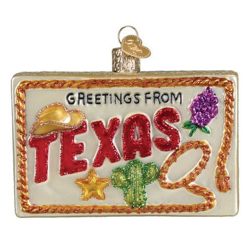 Old World Christmas Texas Postcard Ornament