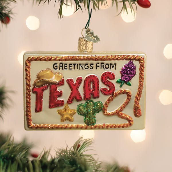 Old World Christmas Texas Postcard Ornament