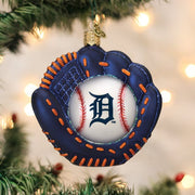 Old World Christmas Tigers Baseball Mitt Ornament