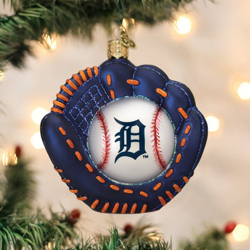 Old World Christmas Tigers Baseball Mitt Ornament