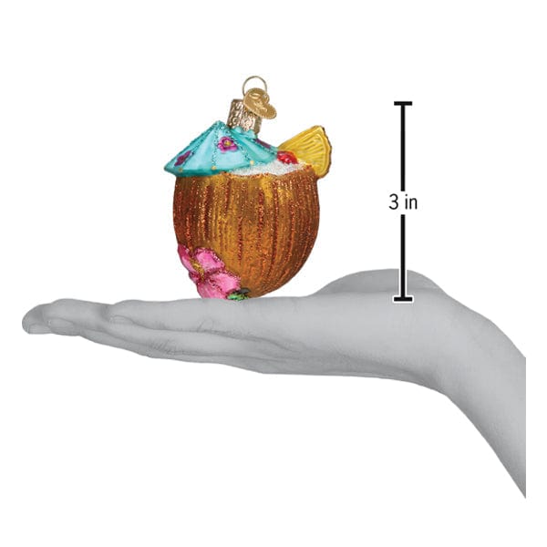 Old World Christmas Tropical Coconut Drink Ornament