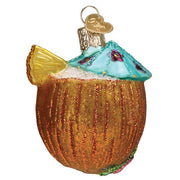 Old World Christmas Tropical Coconut Drink Ornament