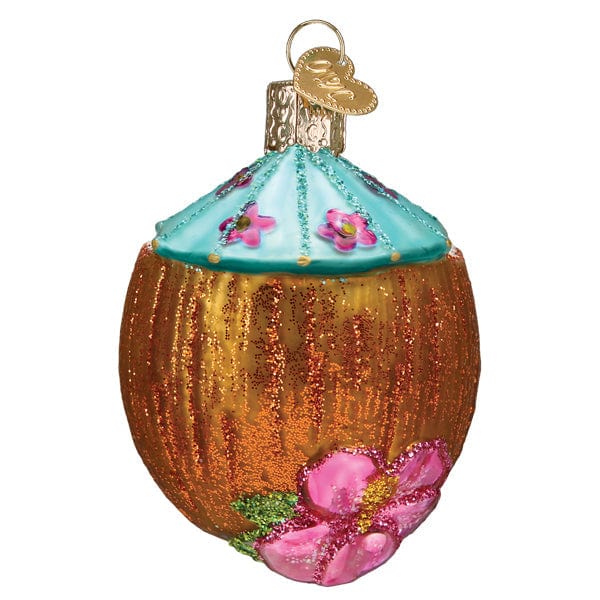 Old World Christmas Tropical Coconut Drink Ornament