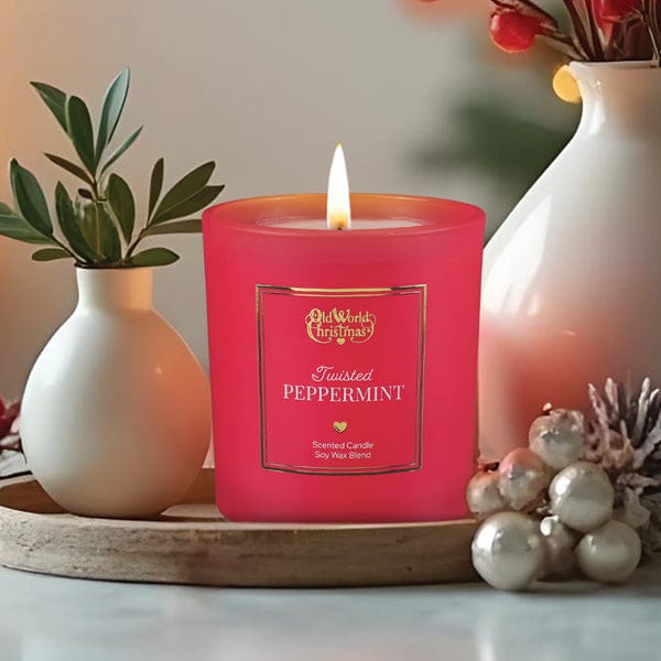 Old World Christmas Twisted Peppermint Candle