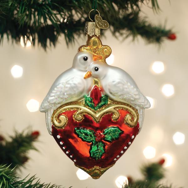 Old World Christmas Two Turtle Doves Ornament