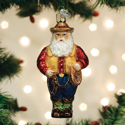 Old World Christmas Western Santa Ornament