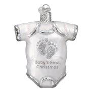 Old World Christmas White Baby Onesie Ornament