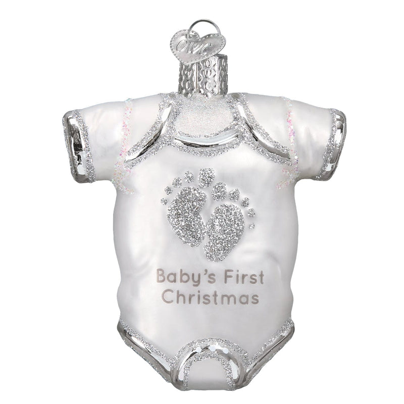Old World Christmas White Baby Onesie Ornament