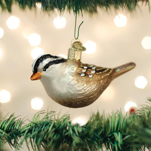 Old World Christmas White Crowned Sparrow