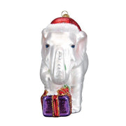 Old World Christmas White Elephant Ornament