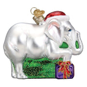 Old World Christmas White Elephant Ornament