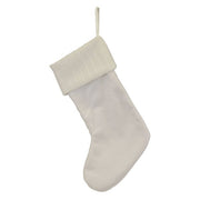 Old World Christmas White Plush Cable Knit Stocking