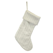 Old World Christmas White Plush Cable Knit Stocking