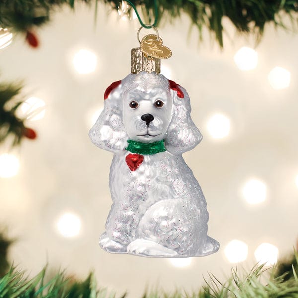 Old World Christmas White Poodle Ornament
