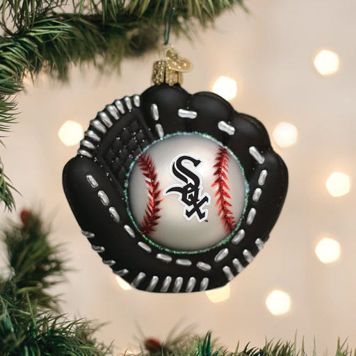 Old World Christmas White Sox Baseball Mitt Ornament