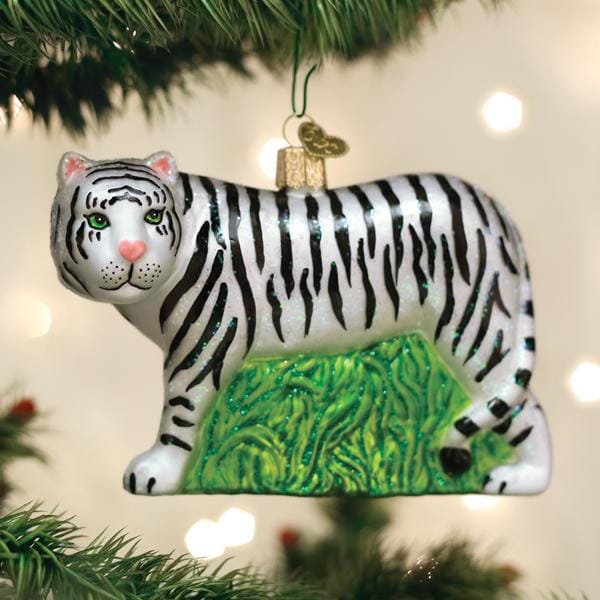 Old World Christmas White Tiger Ornament