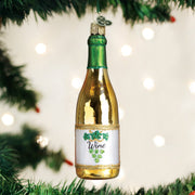 Old World Christmas White Wine Bottle Ornament
