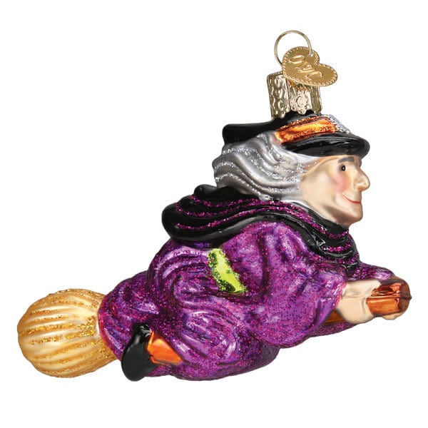 Old World Christmas Witch On Broomstick Ornament