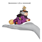 Old World Christmas Witch On Broomstick Ornament