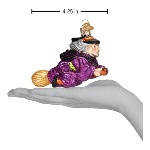 Old World Christmas Witch On Broomstick Ornament