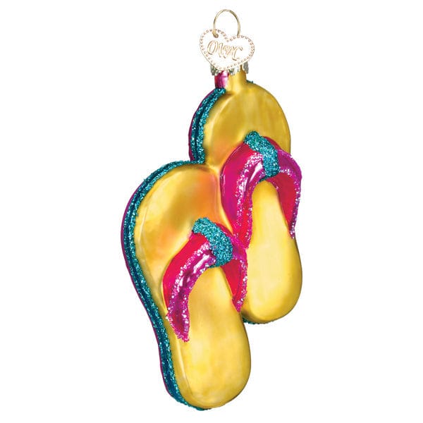 Old World Christmas Yellow Flip-flops Ornament