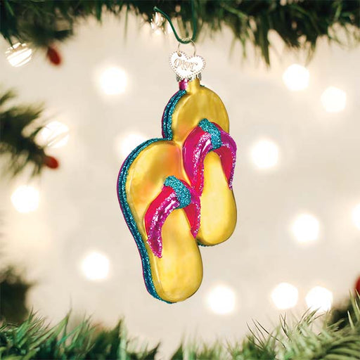 Old World Christmas Yellow Flip-flops Ornament