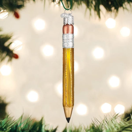 Old World Christmas Yellow Pencil Ornament