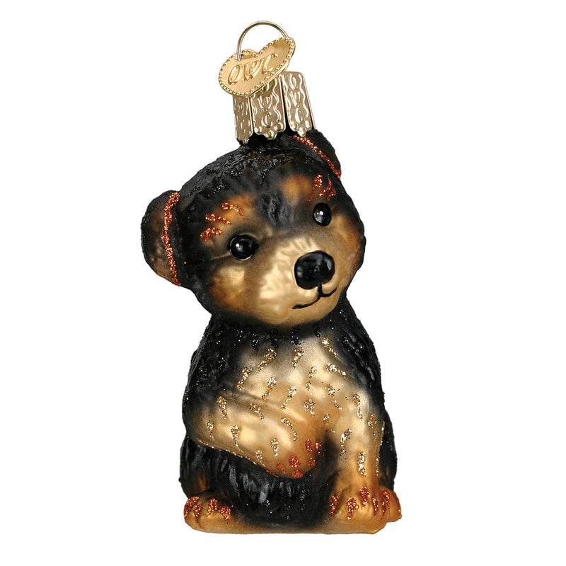 Old World Christmas Yorkie Puppy Ornament