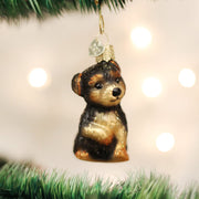 Old World Christmas Yorkie Puppy Ornament