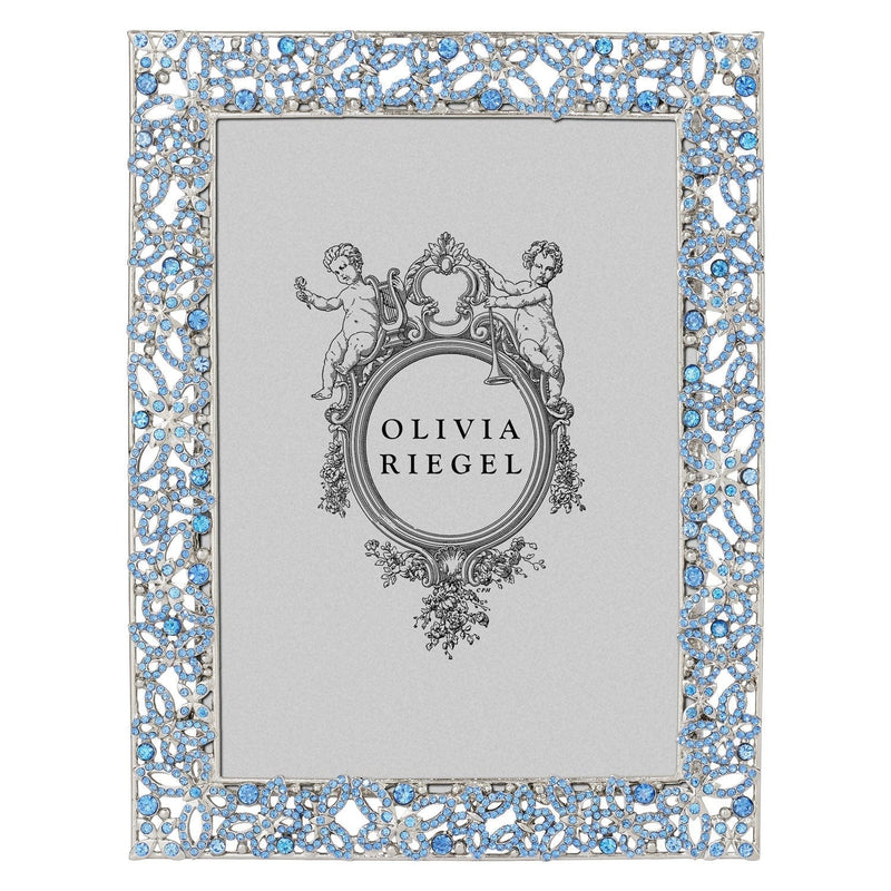 OLIVIA RIEGEL® Picture Frames Silver Papillon with Lt Sapphire Crystals 5" x 7" Frame