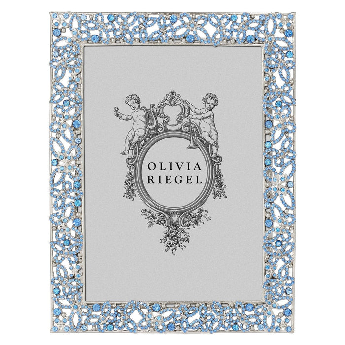 OLIVIA RIEGEL® Picture Frames Silver Papillon with Lt Sapphire Crystals 5" x 7" Frame