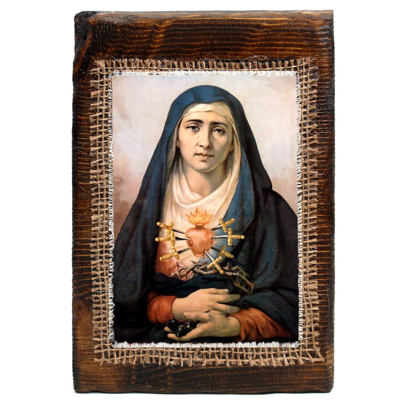 Oremus Mercy Lady of Seven Sorrows Retablo     (MOQ 1)