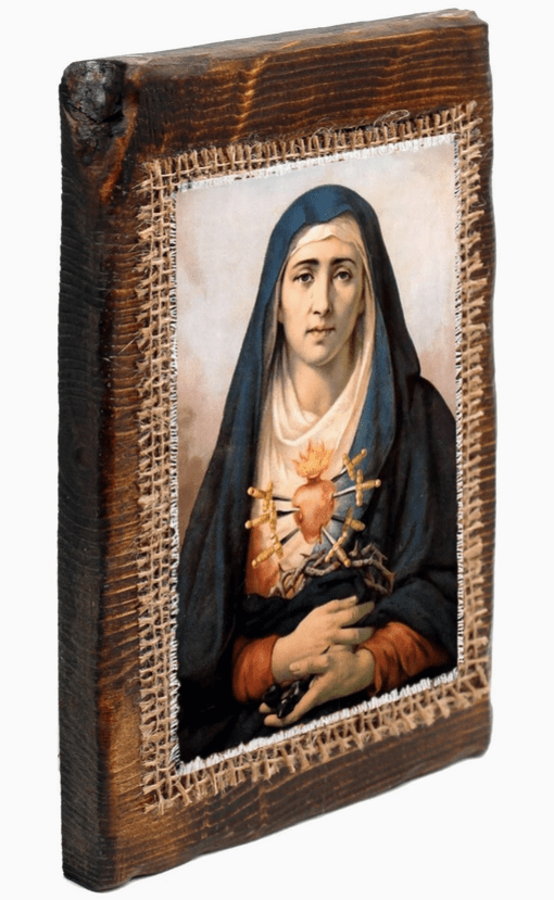 Oremus Mercy Religious Items Lady of Seven Sorrows Retablo